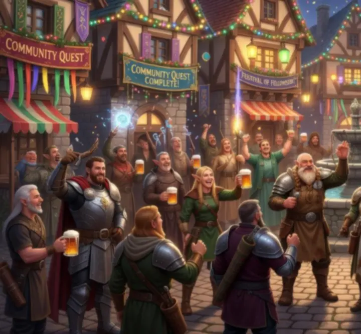 Players gathered in a large community event within INFO-MAR